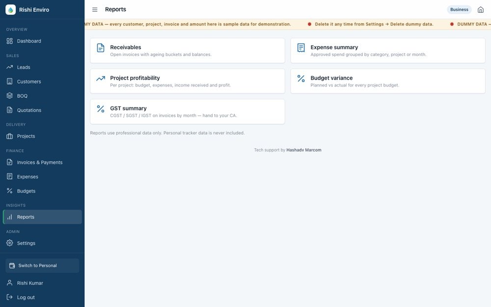 HashERP — Reports that update as you work