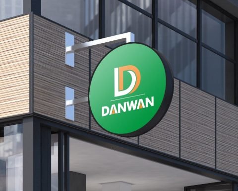Round Danwan hanging sign on a building