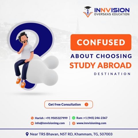 Innvision Instagram post, Confused about choosing a study abroad destination, get free consultation
