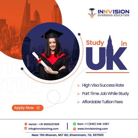 Innvision Study in UK social media ad with high visa success rate and part-time jobs
