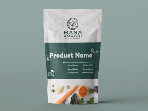 Mana Godari organic produce stand-up pouch packaging