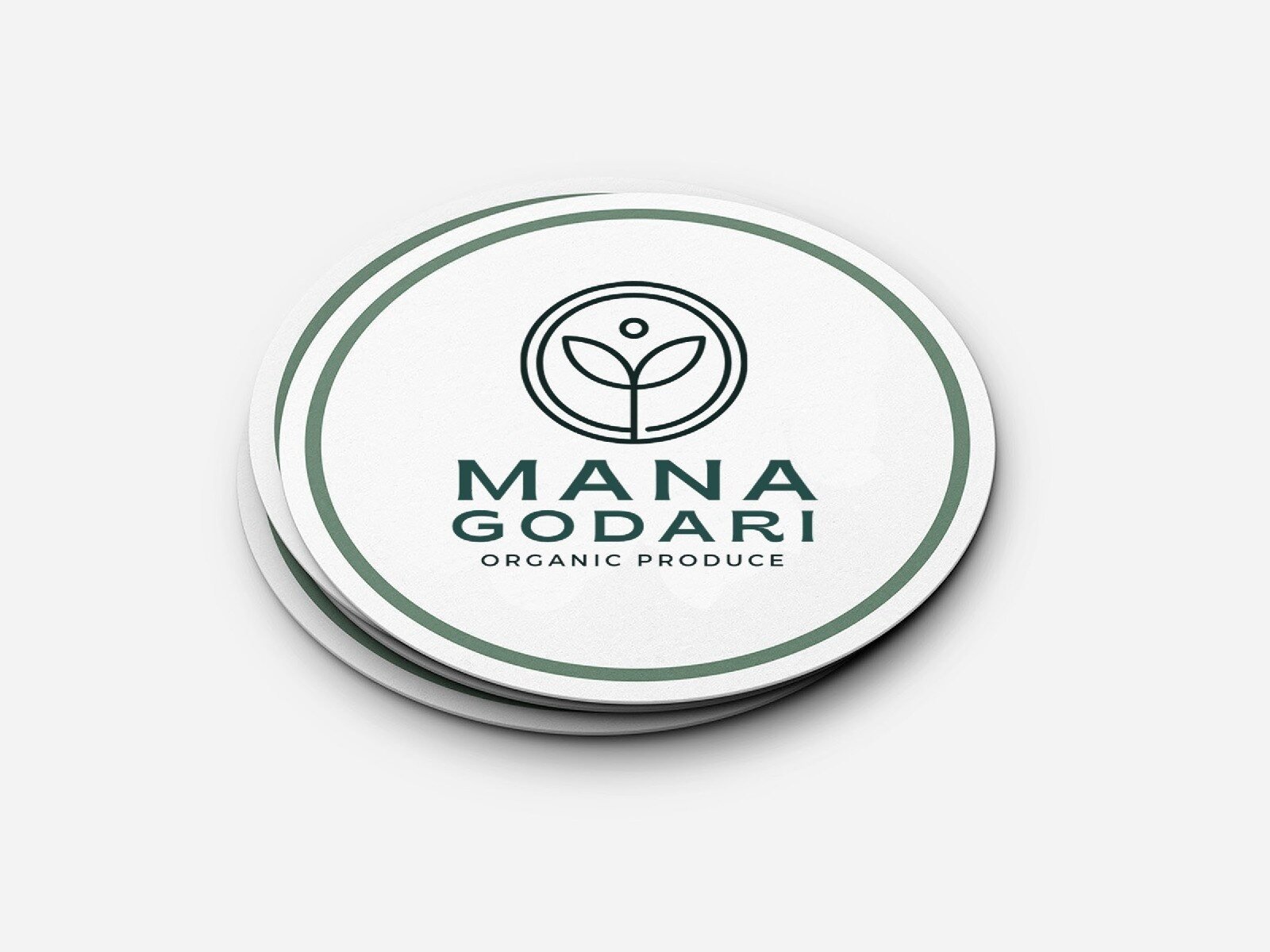 Round Mana Godari organic produce stickers