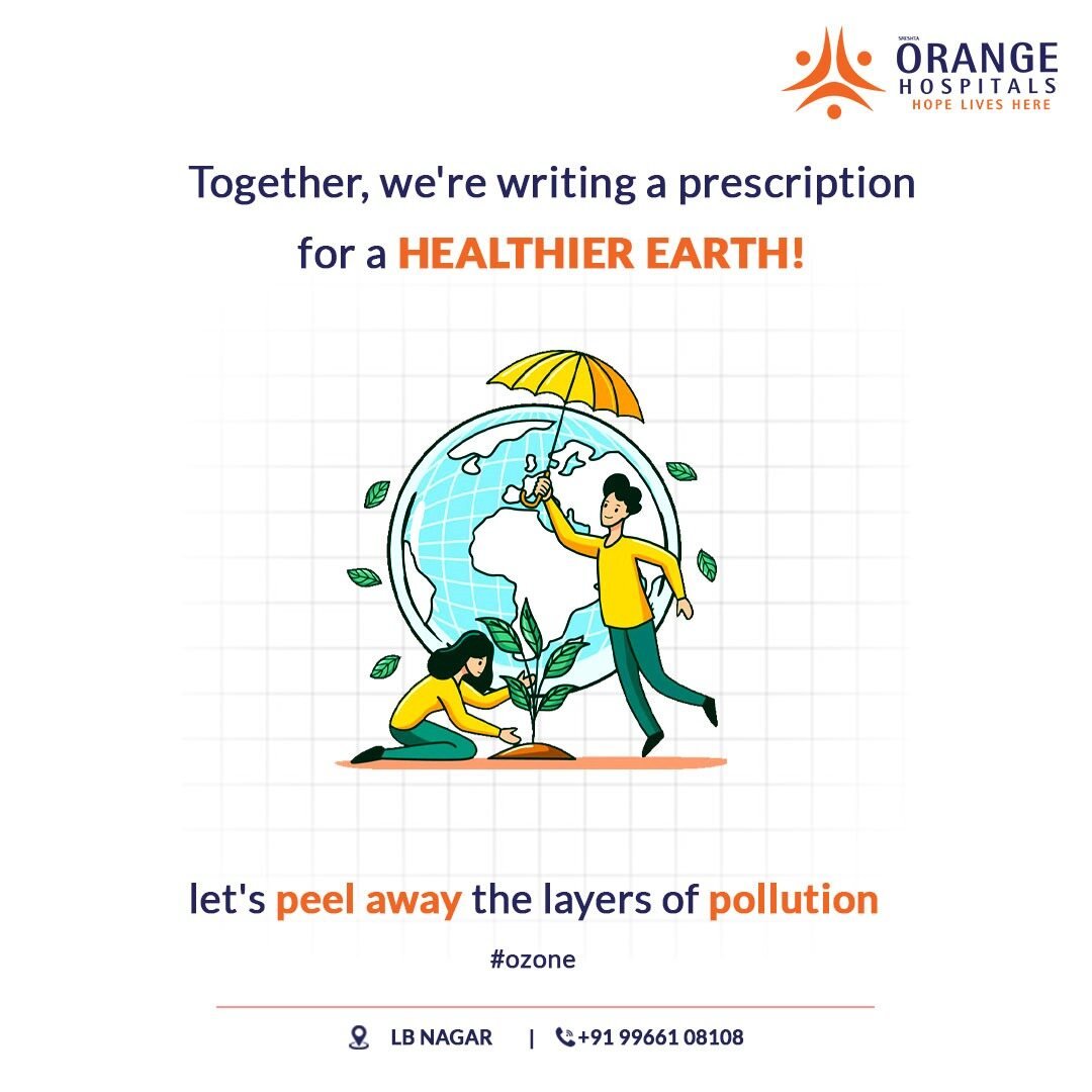 Orange Hospitals World Ozone Day post, writing a prescription for a healthier earth
