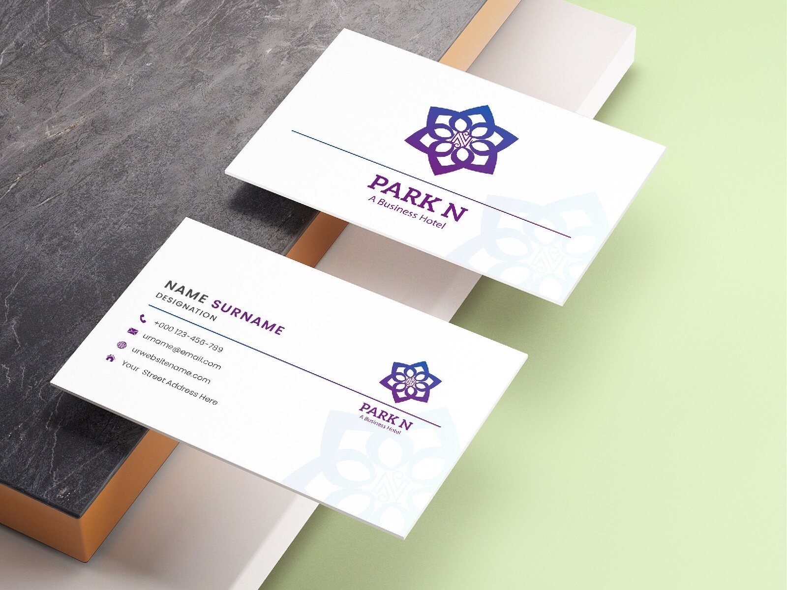 Park N hotel visiting card design