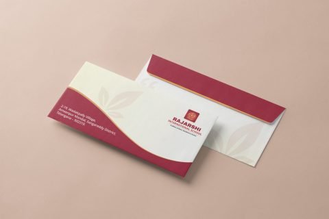 Rajarshi International School envelope design by HashAdv